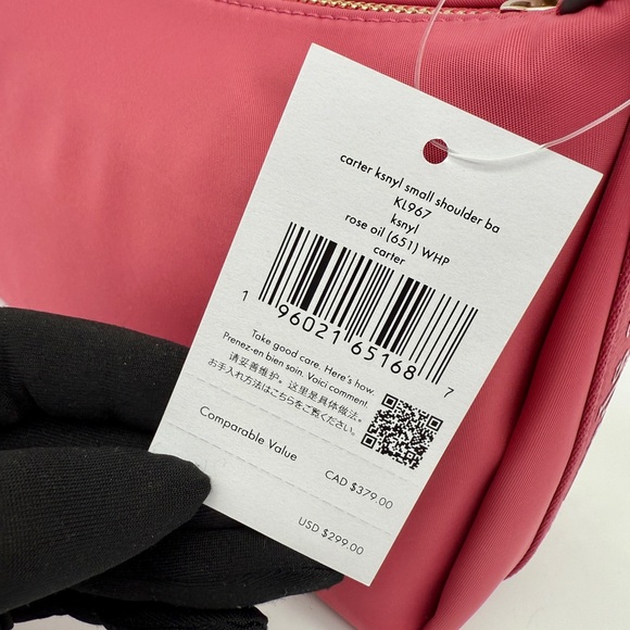 Kate Spade Carter Nylon Small Shoulder Bag Rose Oil Pink - Picture 9 of 16